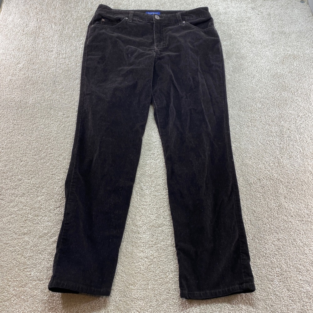 Bandolino Mandie Corduroy Pants Womens 14 Brown Excellent Straight Leg Stretch